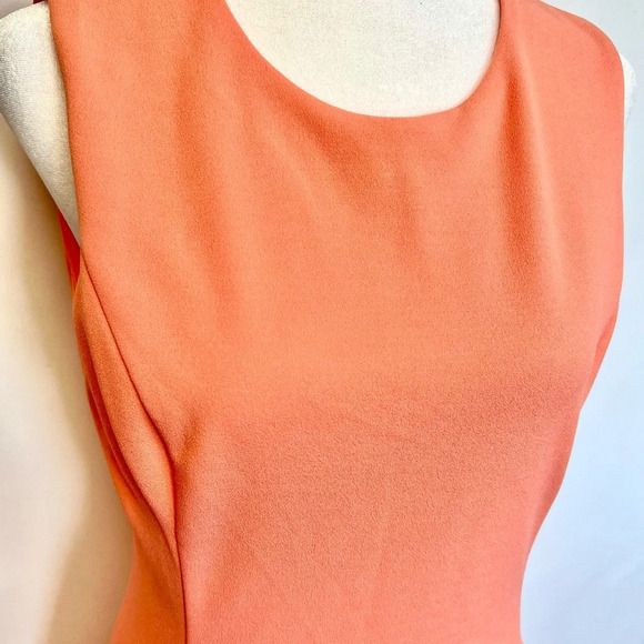 NWT DKNY Fit And Flare Peach Midi Sleeveless Dress Pockets Formal Casual Size 4 - Picture 7 of 15